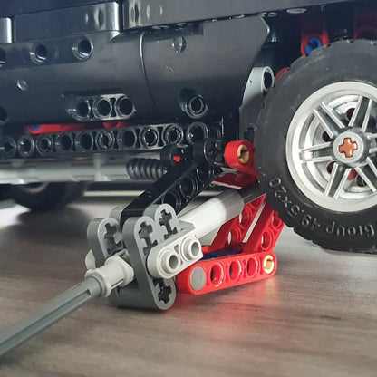 MOC – support de cric de voiture technique, blocs de Construction, ciseaux mécaniques, bascule, outil de levage manuel, briques de Construction, jouet