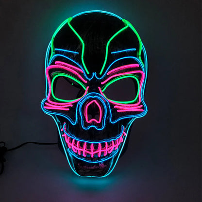 Halloween carnaval fête Costume décoration LED lumineuse masque Halloween masque LED masque éclairer masques de fête pour la fête lumineuse