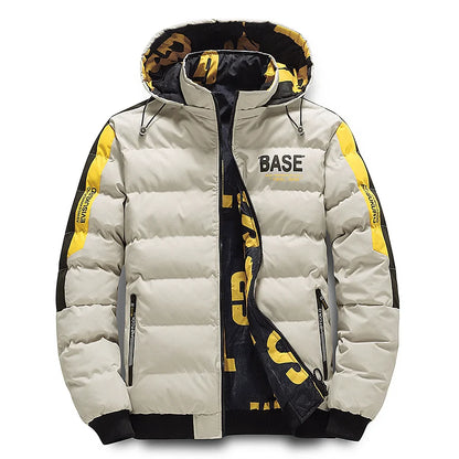 Double face vêtements d'extérieur hommes nouveau coton rembourré Parkas hommes automne hiver veste marque chaud confortable doudoune amovible chapeau