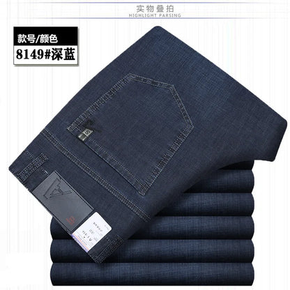 Jean Denim Fin pour Homme, Pantalon Droit, Décontracté, Bleu, Noir, Gris, Vêtements d'Été, Taille 40 42