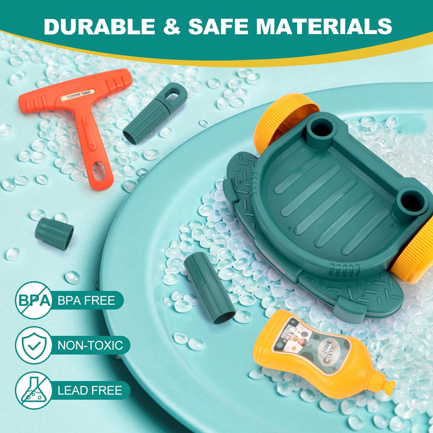 12 pièces/ensemble ensemble de nettoyage pour enfants jouets de nettoyage de vie simulée avec chariot à main semblant jouer hygiène nettoyage maison de jeu jouet garçons et filles