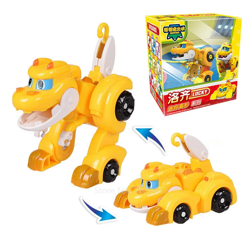 Min Gogo Dino ABS déformation voiture/avion figurines REX/PING/VIKI/TOMO Transformation dinosaure jouets pour enfants cadeau