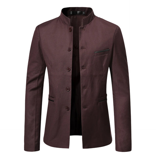 MAO-veste moulante à col montant pour hommes, veste moulante décontractée, Europe et États-Unis, nouvelle mode automne et hiver