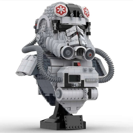 Nouveau 1487 pièces Star Plan film AT pilote casque buste modèle bricolage idées soldat casque enfant jouet assemblage Puzzle cadeau briques MOC-75429