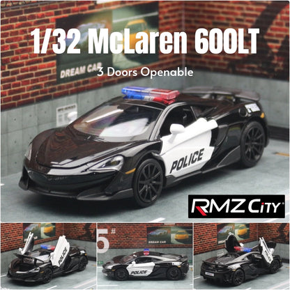 McLaren-Voiture l'inventaire en métal moulé sous pression pour enfants, modèle de jouet de sport ThomZ CiTY, collection son et lumière, cadeau, 1/32, 600LT