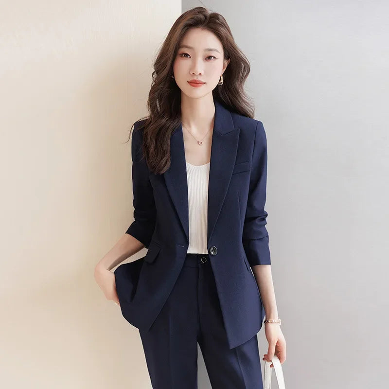 Zihong – costume gris pour femmes, Collection d'automne, haut de gamme, à la mode, élégant, ensemble pantalon, origine chinoise continentale, nouvelle collection 2023
