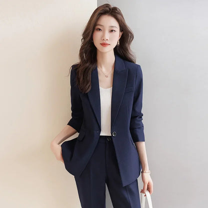 Zihong – costume gris pour femmes, Collection d'automne, haut de gamme, à la mode, élégant, ensemble pantalon, origine chinoise continentale, nouvelle collection 2023