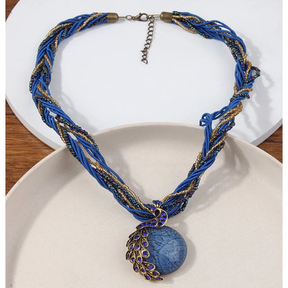 Collier ras du cou ethnique bohémien pour femmes, fait à la main, perles multicouches, bijoux de décoration en cristal