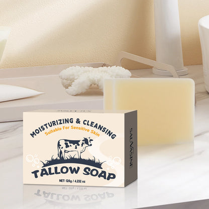 2 pièces/ensemble herbe naturelle alimenté Tallow savon peau hydratant visage et corps lavage boeuf Tallow savon barre artisanale savon de bain soins de la peau
