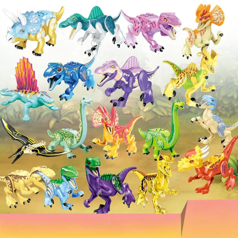 Mini bloc de construction jouet dinosaure jurassique Puzzle Animal tyrannosaure Rex ptérosaure bloc de construction jouet cadeau pour enfants