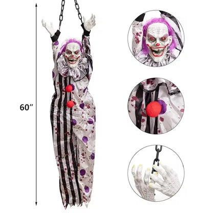 Accessoires de décoration d'horreur pour maison hantée, fantôme électrique, clown à commande vocale, Halloween