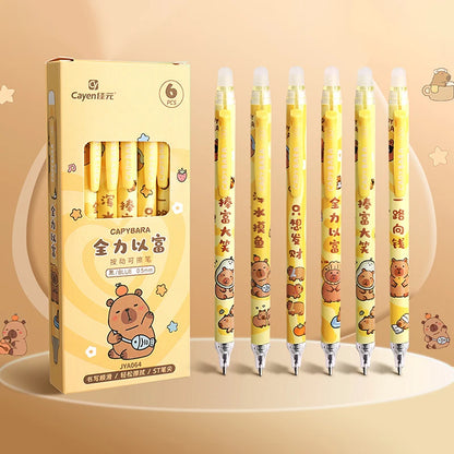 Ensemble de stylos Gel Capybara Panda, 6 pièces