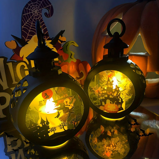 Lampe à Huile LED pour Halloween, Bougie d'Avertissement Électronique, Lanterne, Accessoires de ix, Ornements Shoes