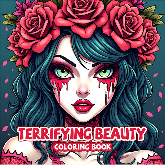 Livre de coloriage TERRIFYING BEAUTY pour adultes, avec motifs audacieux et faciles, dessin à la main, divertissement, loisirs, livres de peinture à la main