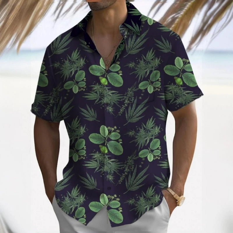 Chemises hawaïennes à imprimé floral 3D pour hommes, chemise d'été, chemises à manches courtes, vêtements décontractés pour hommes, été, 2024