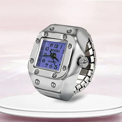 Montre de doigt punk vintage pour hommes et femmes, mini bracelet élastique,