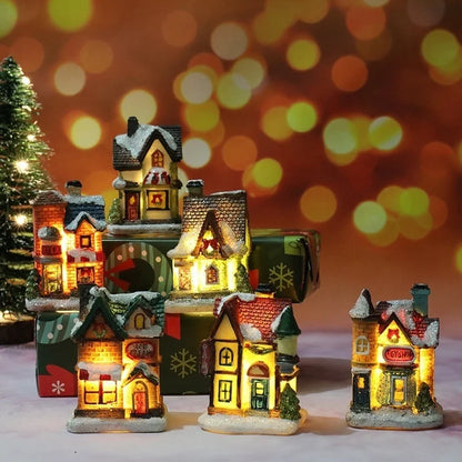 Nouvelles décorations de noël en résine, petite maison, Micro paysage, petits ornements, cadeaux de noël