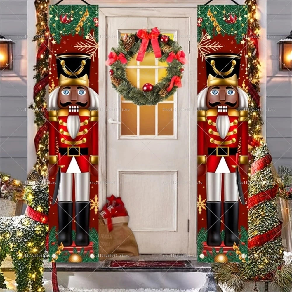 Porte suspendue de noël casse-noisette soldat Happy Home 2025, décoration de porte de noël, ornements Navidad Notal Noel, nouveauté 2026