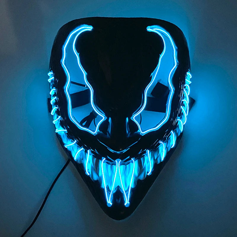 Halloween carnaval fête Costume décoration LED lumineuse masque Halloween masque LED masque éclairer masques de fête pour la fête lumineuse