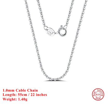 Effie Queen Chic 925 en argent Sterling chaîne de base ras du cou Simple collier bijoux exquis pour hommes et femmes tenue décontractée SC07