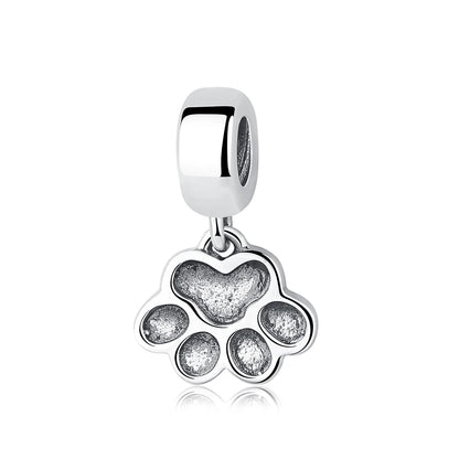 Original 925 en argent Sterling breloque perle amour chien chat patte Panda luciole pendentif breloques idéal pour bracelet colliers femmes bijoux