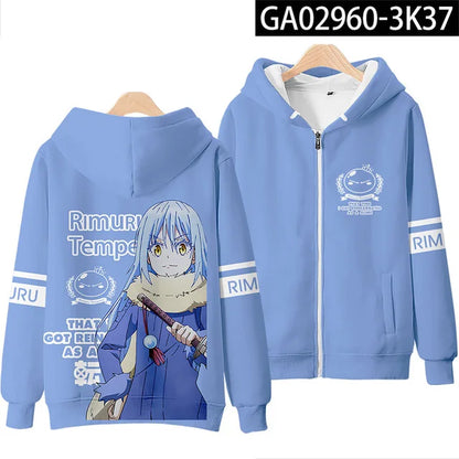 Sweats à capuche Anime Rimuru Tempest pour hommes et femmes, sweat à manches longues, vêtements Streetwear, costume Cosplay