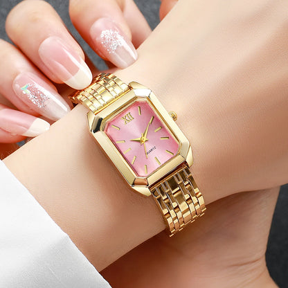 Mode Rectangle femmes montre-bracelet à Quartz décontracté  (sans boîte)