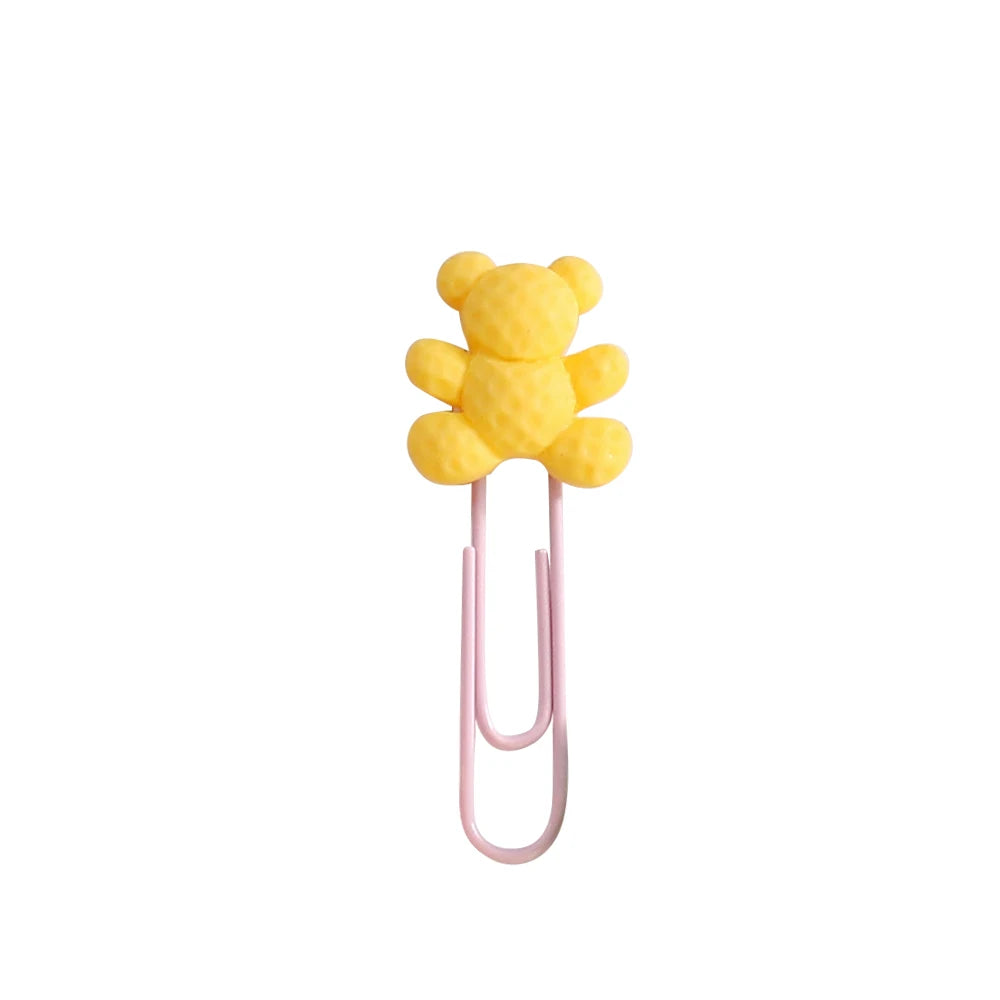 7 pièces/lot Kawaii ours coloré trombone décoratif signet classeur fichier Clips école bureau papeterie accessoires