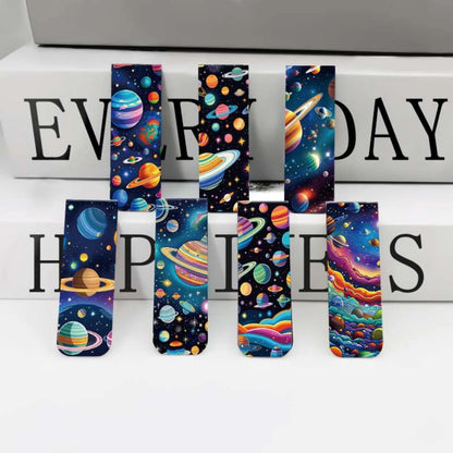 Marque-pages magnétiques sur le thème Space & Planet, 12 pièces, marqueurs de pages en papier durables pour étudiants, enseignants et usage quotidien