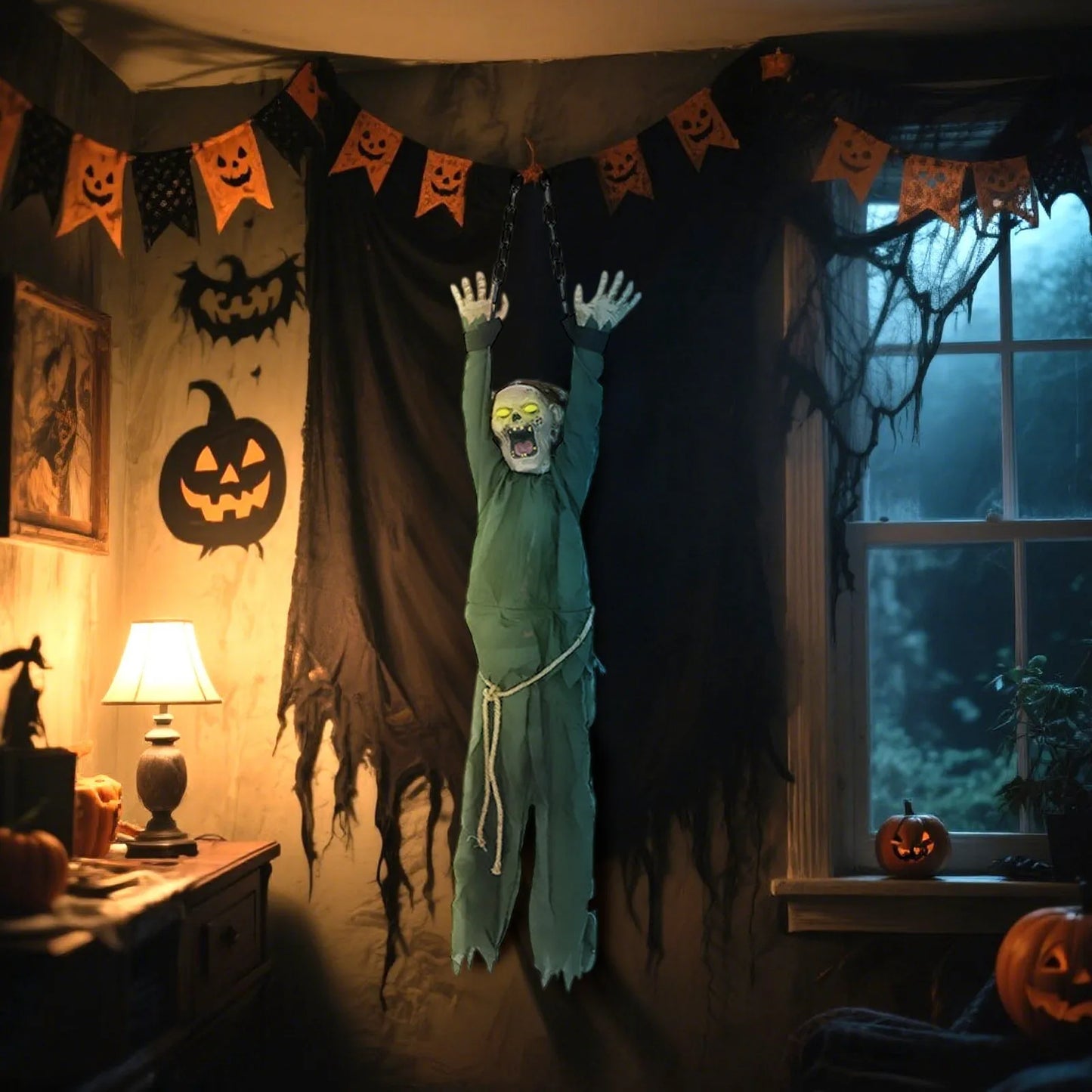 Décoration créative suspendue pour momie, crâne d'horreur, ornements effrayants pour cour extérieure, maison hantée, accessoire de fête, Halloween