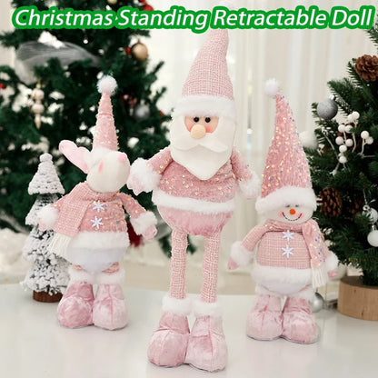 Poupée rétractable sur pied de noël, père noël, bonhomme de neige, décoration de noël, vitrine, décoration de maison, literie, cadeaux