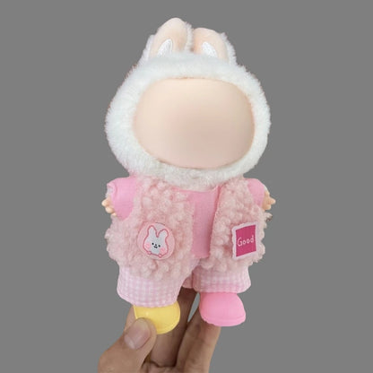 Poupée en peluche Labubu de 17cm, vêtements portables adaptés au V1 V2 V3, accessoires de vêtements de bricolage, veste de poupée mignonne, jouet pour enfants, cadeau