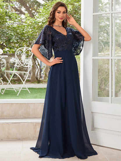 UNITHORSE-Robe de danse en mousseline de soie perlée à col en V, robe de demoiselle d'honneur, élégante, fête des patients