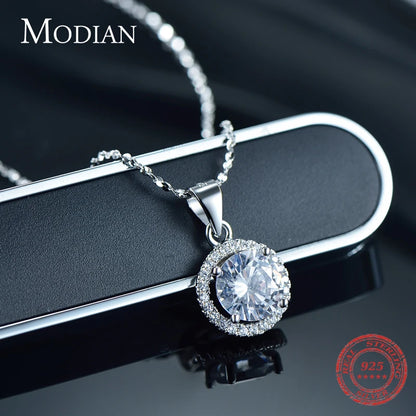 Collier de marque de luxe en argent Sterling 925 véritable avec 2.0Ct AAAAA niveau Zircon colliers cadeau bijoux pour femmes