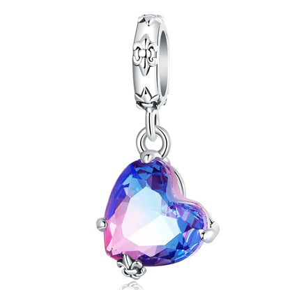 WOSTU – breloques Vintage en forme de cœur, 100% argent Sterling 925,