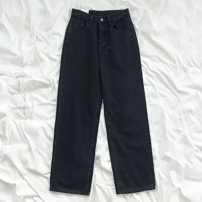 Rue rétro ligne américaine modèle jean décontracté femmes 2025 été nouvelle mode taille haute ample jambe large jean Biack Y2K jean