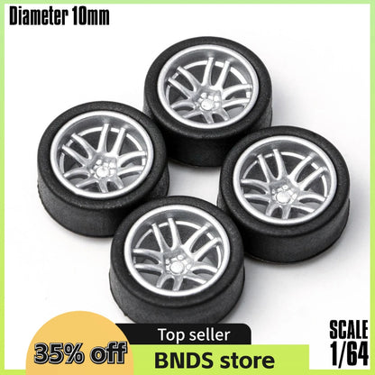 SpeedCG-Roues ABS 1/64 avec caoutchouc, pièces modifiées de type K, diamètre 10mm, pour modèle de voiture de course, véhicule jouet Hotwheels Tomica