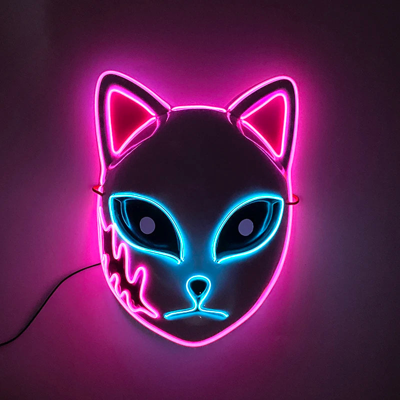 Halloween carnaval fête Costume décoration LED lumineuse masque Halloween masque LED masque éclairer masques de fête pour la fête lumineuse