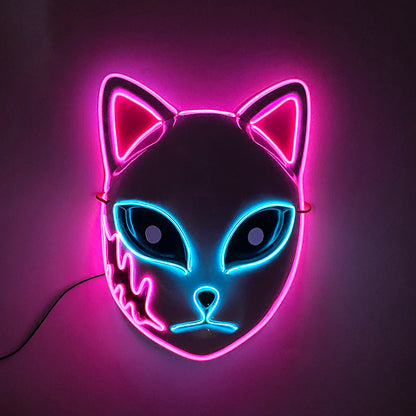 Halloween carnaval fête Costume décoration LED lumineuse masque Halloween masque LED masque éclairer masques de fête pour la fête lumineuse