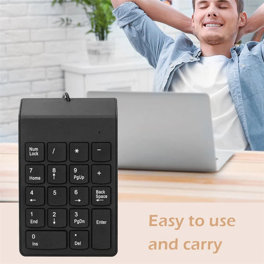 Mini clavier numérique filaire USB sans fil, pavé numérique pour la comptabilité, caissier bancaire, ordinateur portable, ordinateur portable, tablettes, 18 prédire