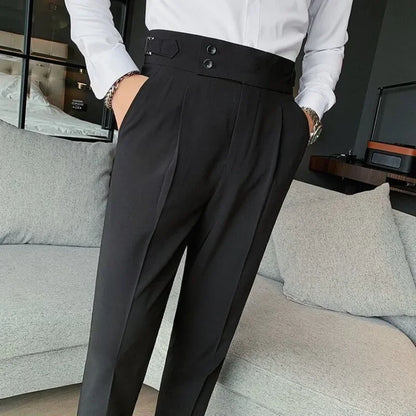FjPlus-Pantalon à Jambes Larges pour Homme, Vêtement Formel, de Luxe, Fin, Décontracté, Tissu de Travail, Grande Taille, Gris, Été, Offre, 2024