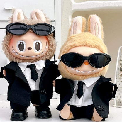 Pour 17 cm Ropa Labubu v1/v2/v3 bébé vêtements tenue Cool costume lunettes de soleil costume LABUBU poupée vêtements Labubu accessoires