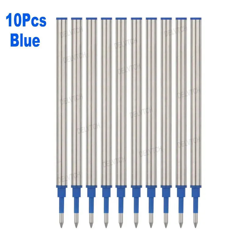 DELVTCH-Stylo gel en métal avec cartouche d'encre noire et bleue,