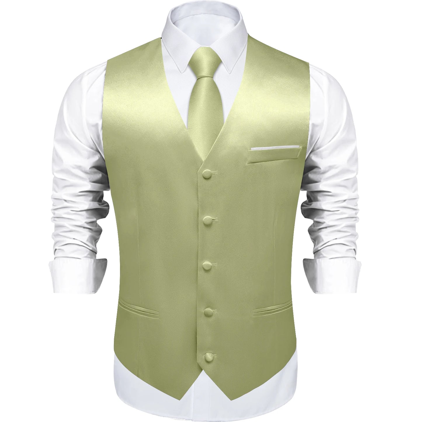 Costume en Satin solide, ensemble gilet et cravate, noir, blanc, bleu, rouge, smoking de mariage pour hommes, gilets d'affaires de luxe, bal de promo, veste sociale sans manches