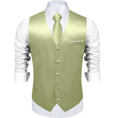 Costume en Satin solide, ensemble gilet et cravate, noir, blanc, bleu, rouge, smoking de mariage pour hommes, gilets d'affaires de luxe, bal de promo, veste sociale sans manches