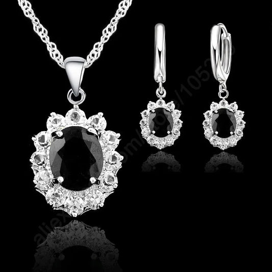 Ensemble de bijoux princesse Kate, collier et boucles d'oreilles de mariage, élégants, en argent Sterling 925, cristal de zircone cubique, cadeaux