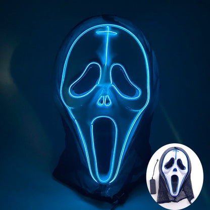 Masque de Purge d'Horreur Brcorporelle à LED, Complet au Néon, pour Cosplay, Fournitures de ixde Bar, Thème du Film d'Halloween