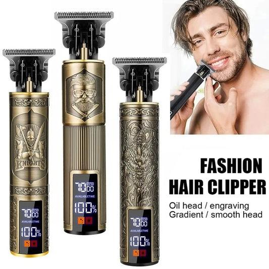 Tondeuse à cheveux Vintage sans fil, Machine de coupe de cheveux, chargeur USB, rasoir électrique Portable, barbier adapté aux hommes