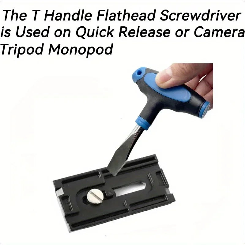 Tournevis compact à tête plate à poignée en T avec une lame de 10 mm.