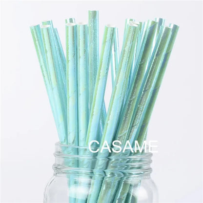 Pailles lridescentes pour décoration de fête, carnaval, mariage, anniversaire d'enfants, fête préChristophe, Noël, fournitures congelées, 25 pièces